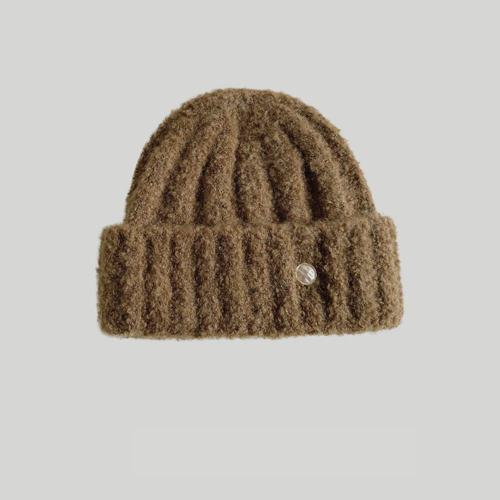 Women's Korean Style Knitted Beanie, Winter Dopamine Thickened Ear-Warming Hat