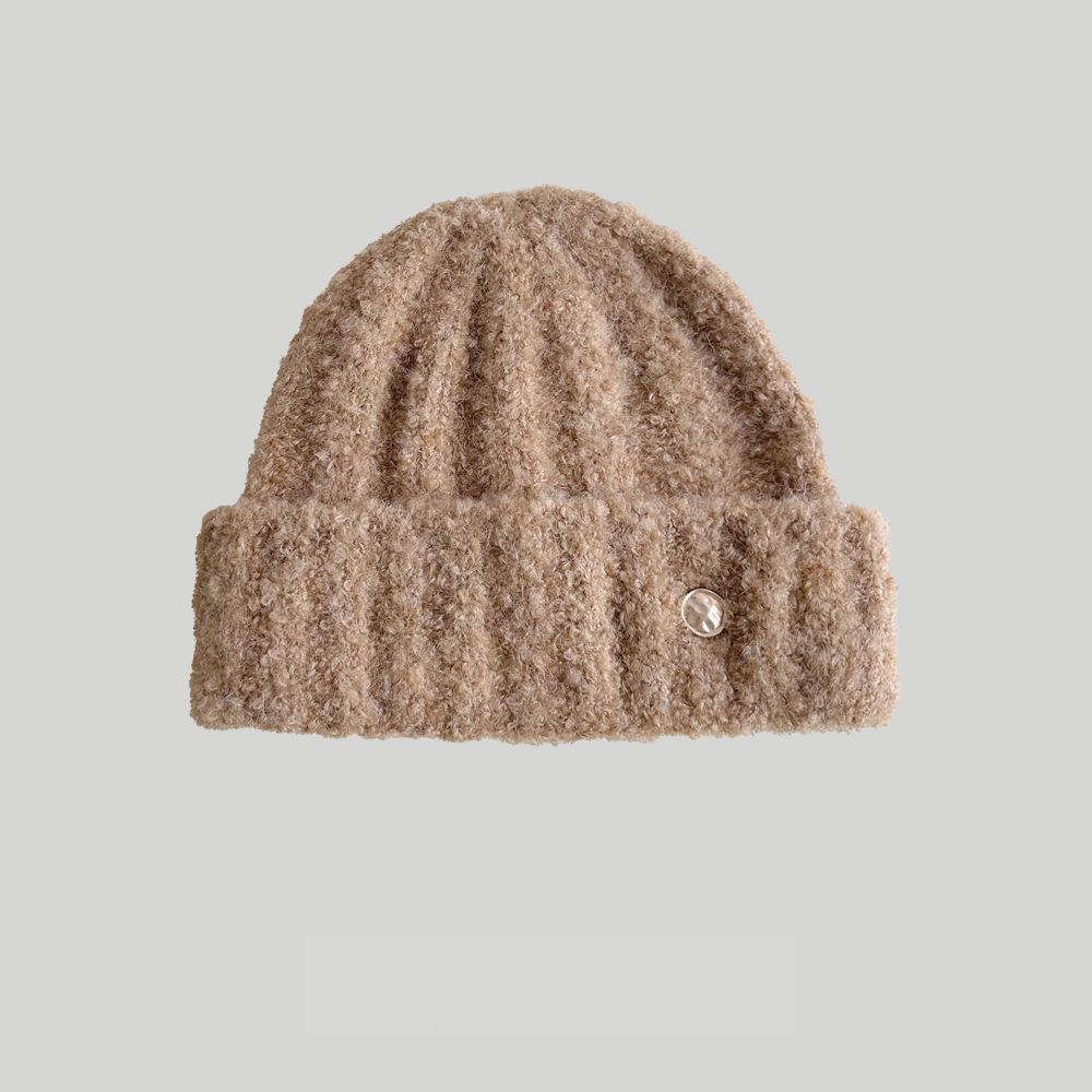 Women's Korean Style Knitted Beanie, Winter Dopamine Thickened Ear-Warming Hat
